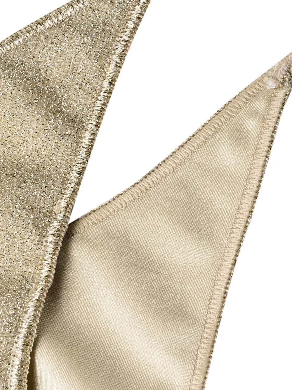 Oseree Metallic-thread Halterneck Bikini In Gold