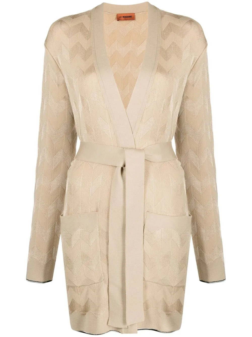 

Missoni belted crochet-knit cardi-coat - Neutrals