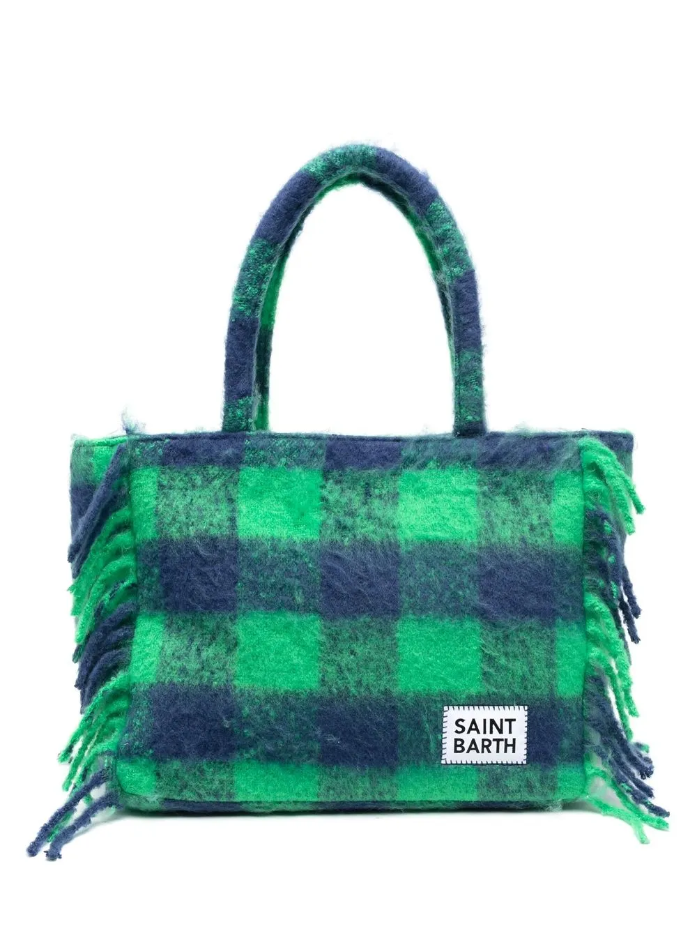 

MC2 Saint Barth fringe checked tote bag - Blue