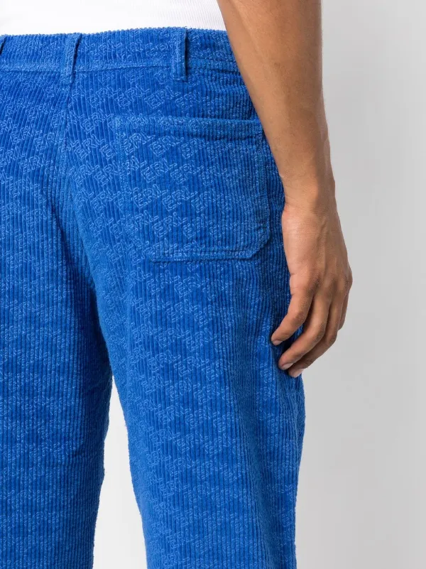 ERL graphic-print Corduroy Trousers | Blue | FARFETCH