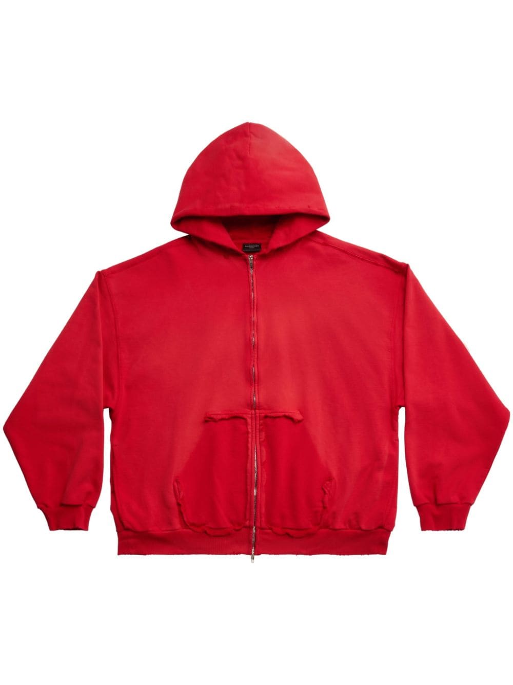 Balenciaga logo-print zip-up hoodie - 6400 -RED