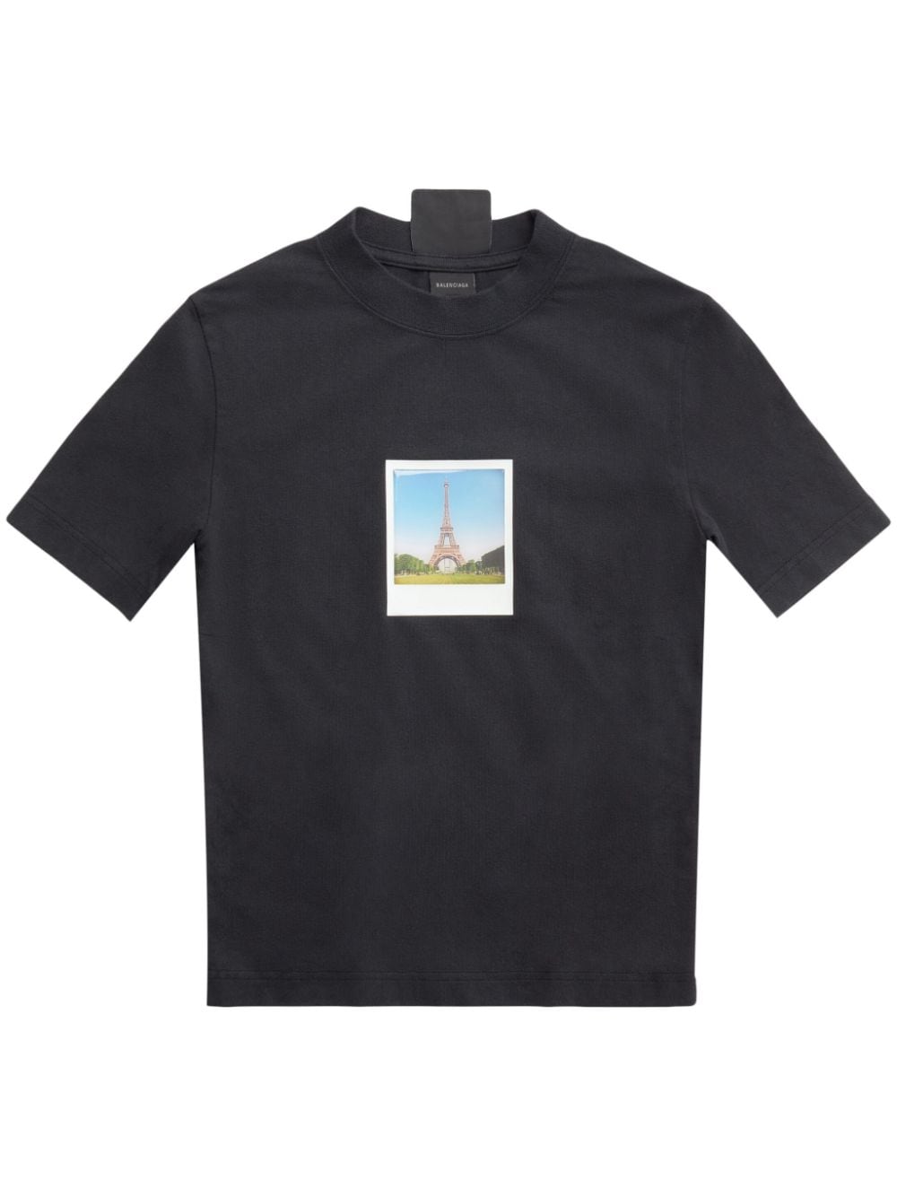 Shop Balenciaga Polaroid-print Stretch-design T-shirt In Black