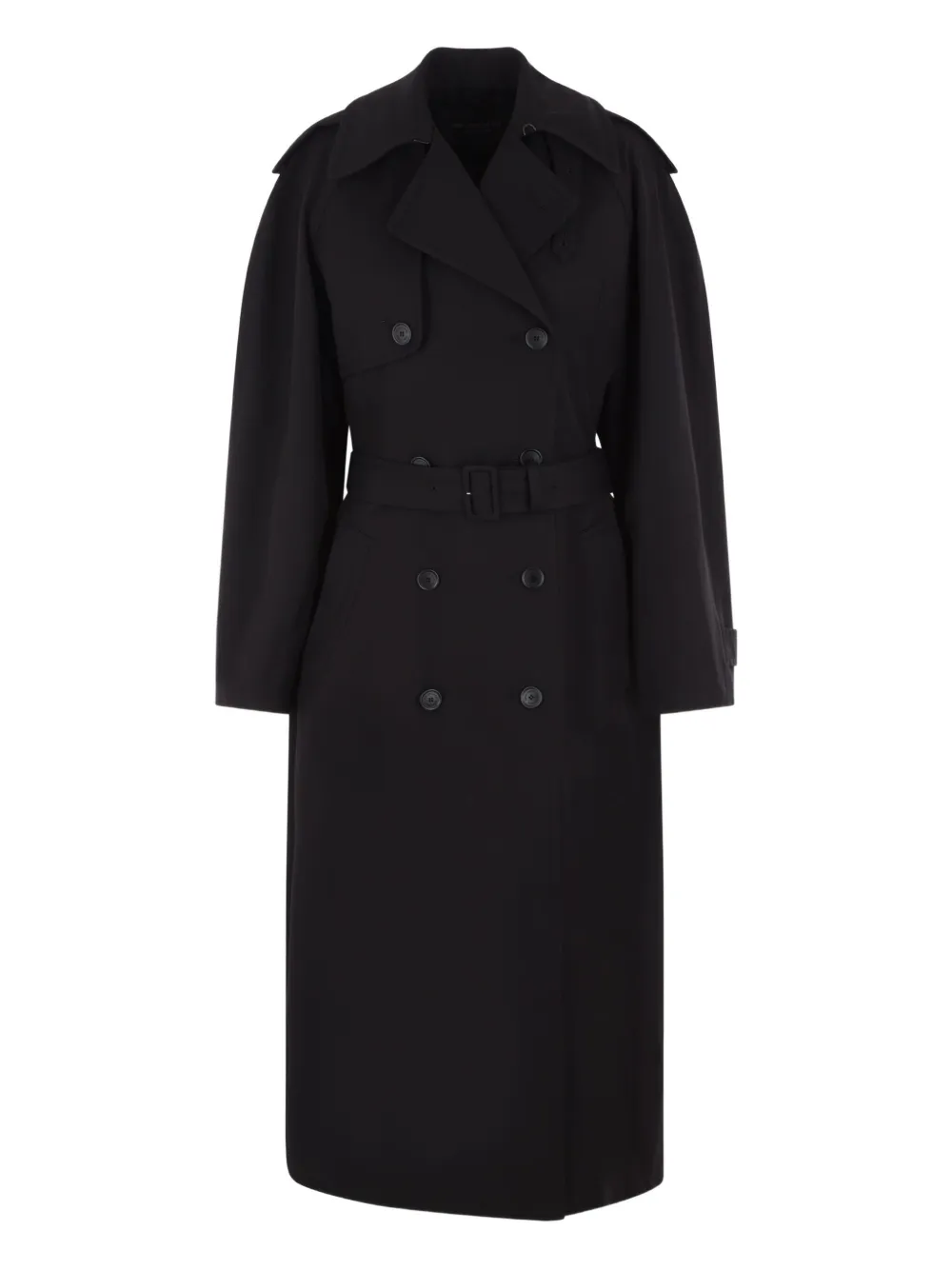 Balenciaga pussy-bow double-breasted trench coat – Black