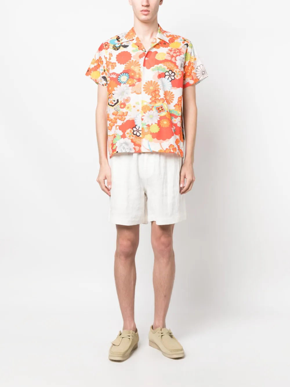 BODE Garden-print cotton shirt - Wit