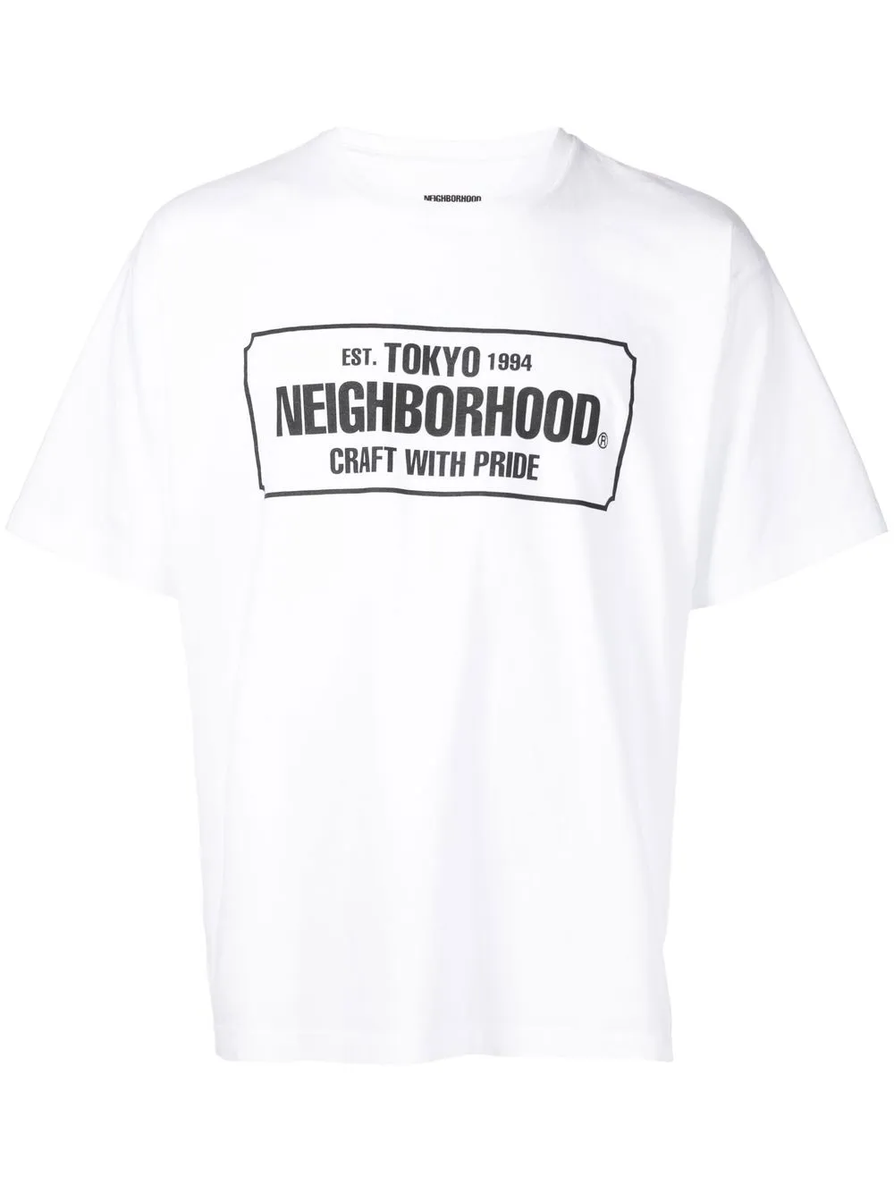 

Neighborhood logo-print short-sleeve T-shirt - White