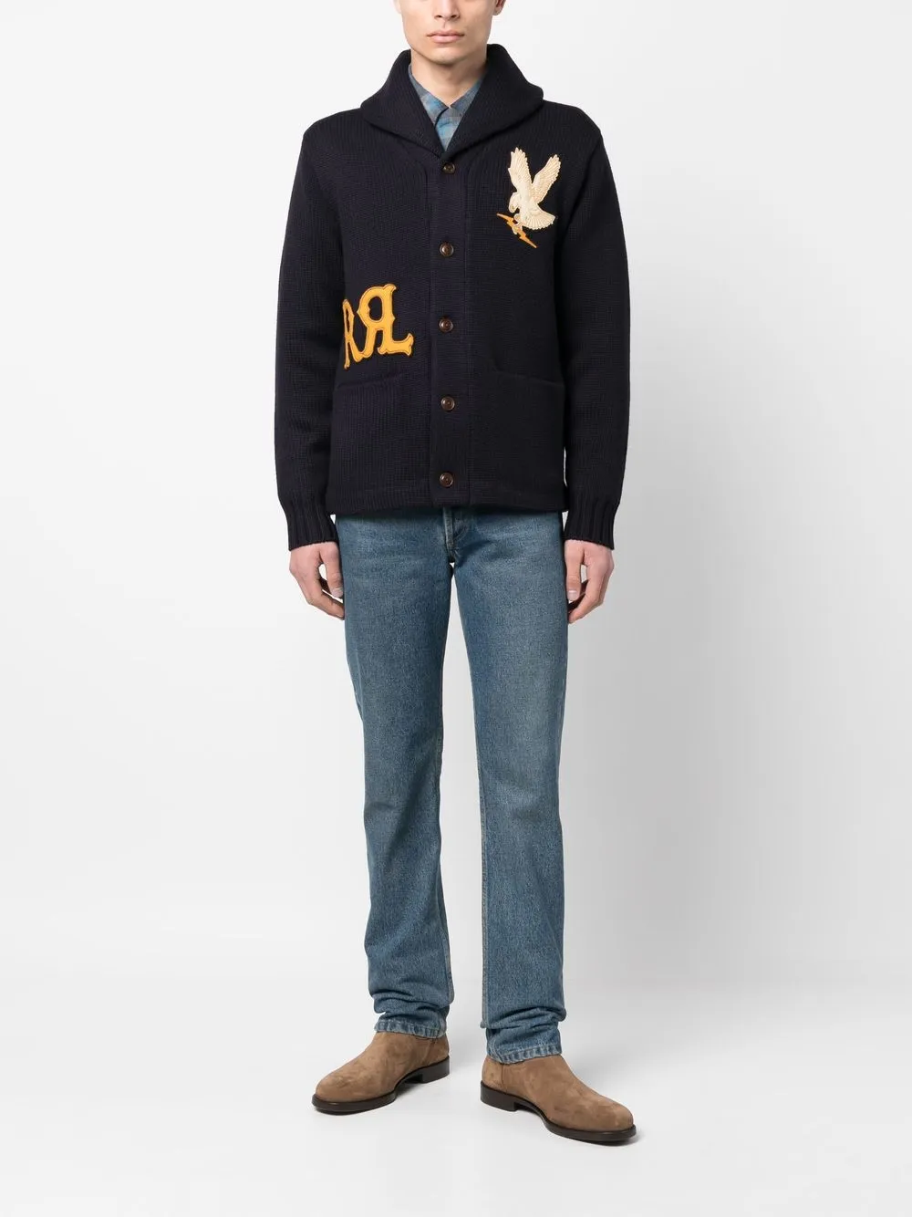 Ralph Lauren RRL Vest met geborduurd logo - Blauw