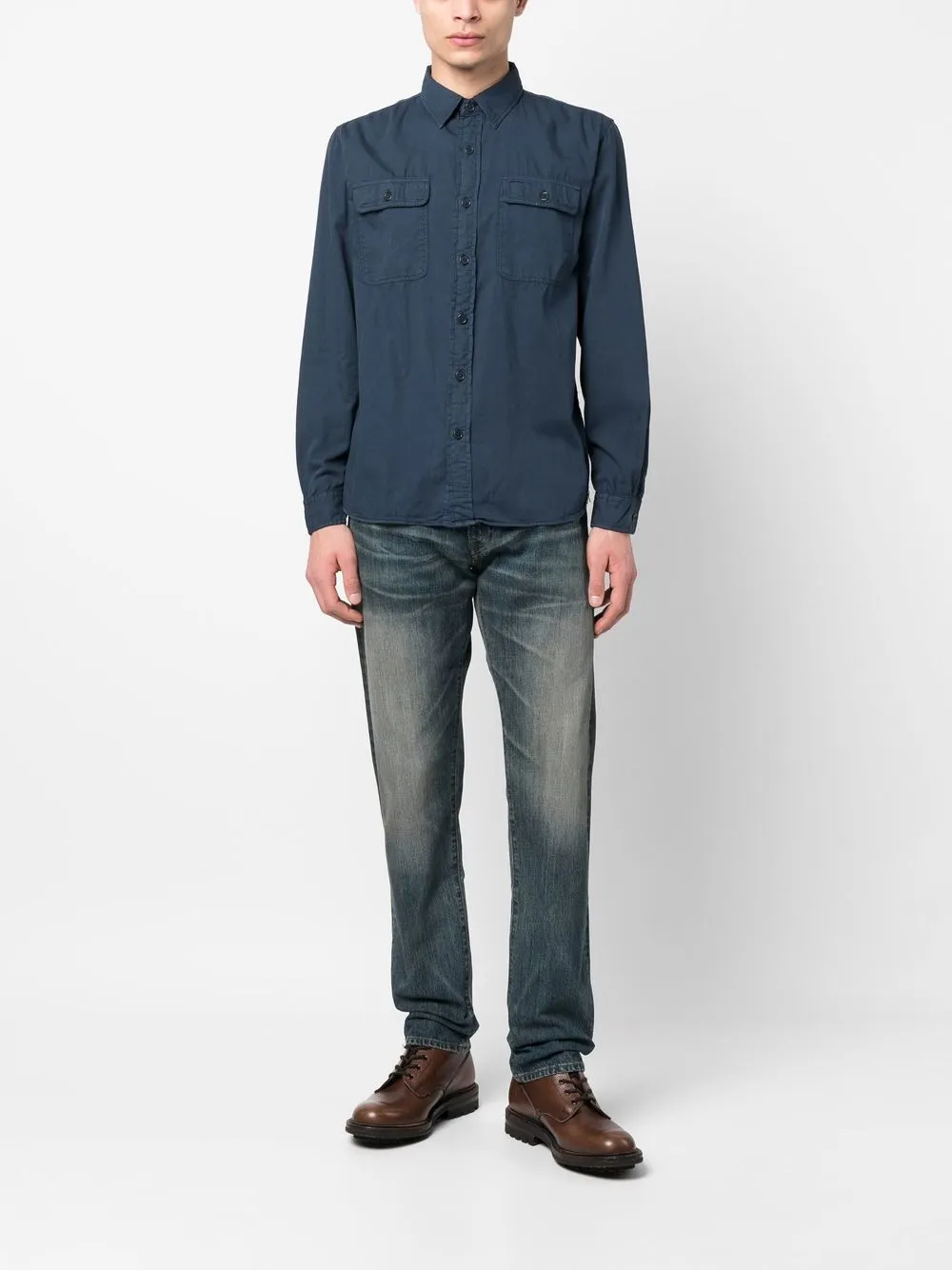 Ralph Lauren RRL Katoenen overhemd - Blauw