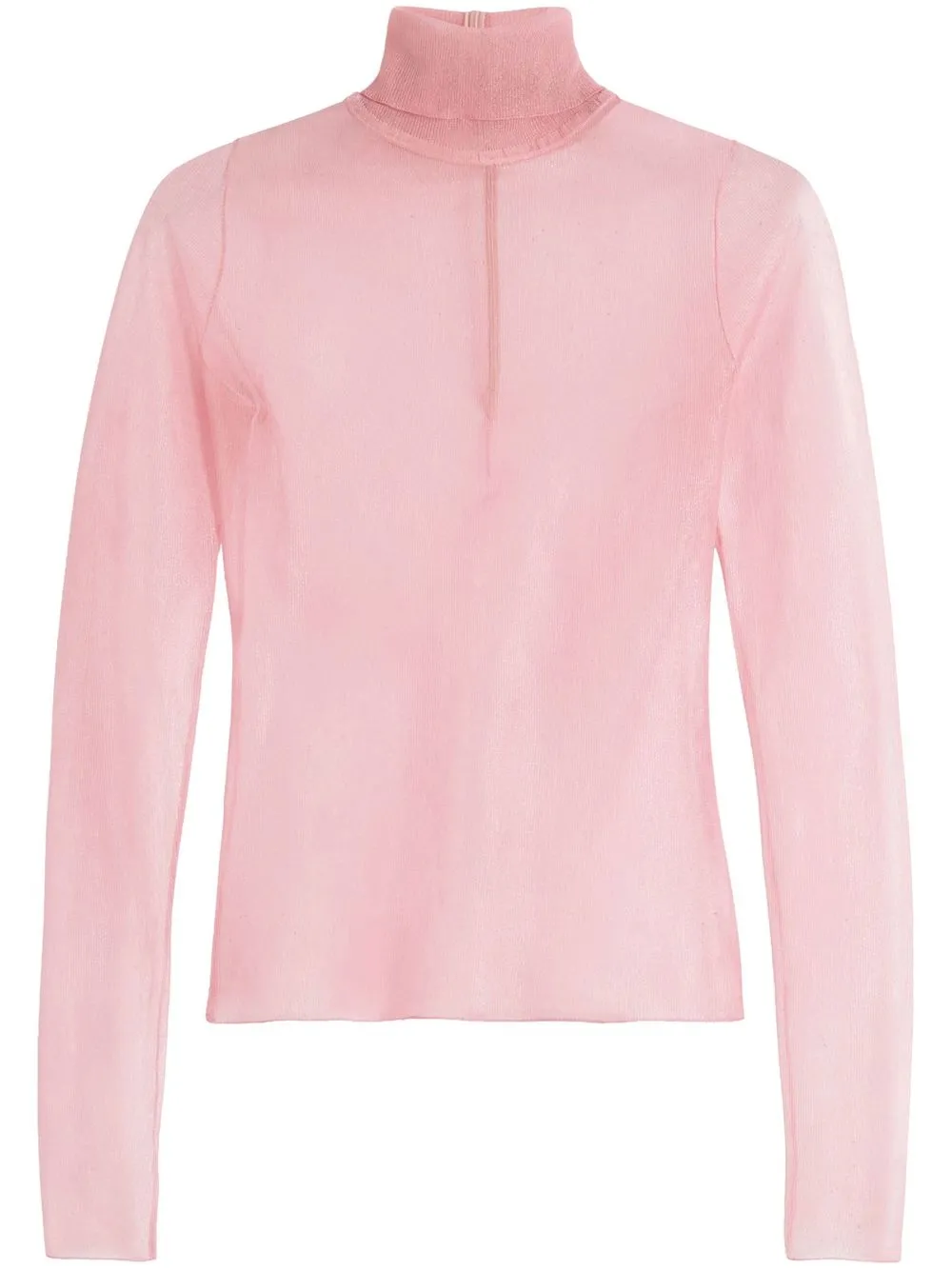 

Victoria Beckham roll-neck sheer blouse - Pink