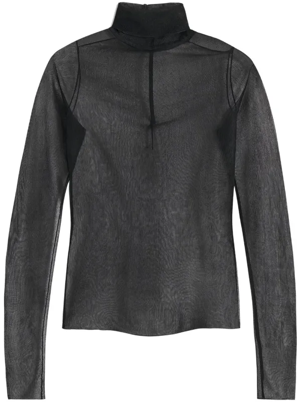 Sheer black polo neck online