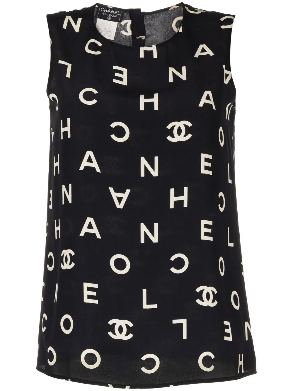 

CHANEL Pre-Owned 1997 logo-lettering top - Black