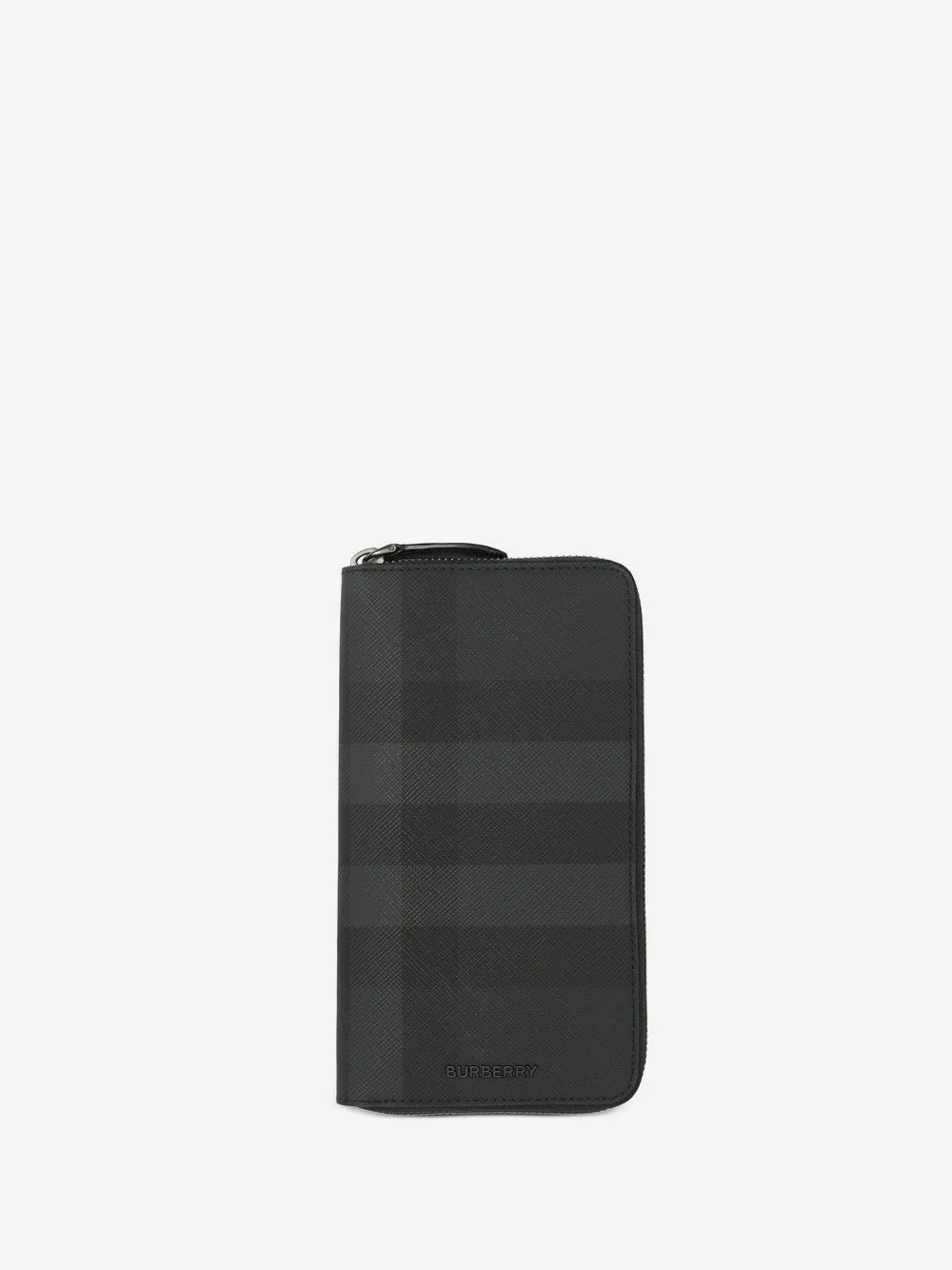 Burberry Check leather zip-around wallet | Black | Image 1