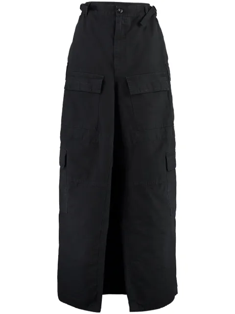 Balenciaga cargo-pockets slit skirt