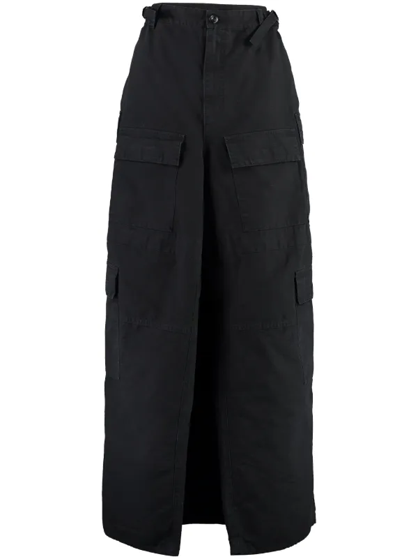 Balenciaga Cargo-pockets Slit Skirt in Black