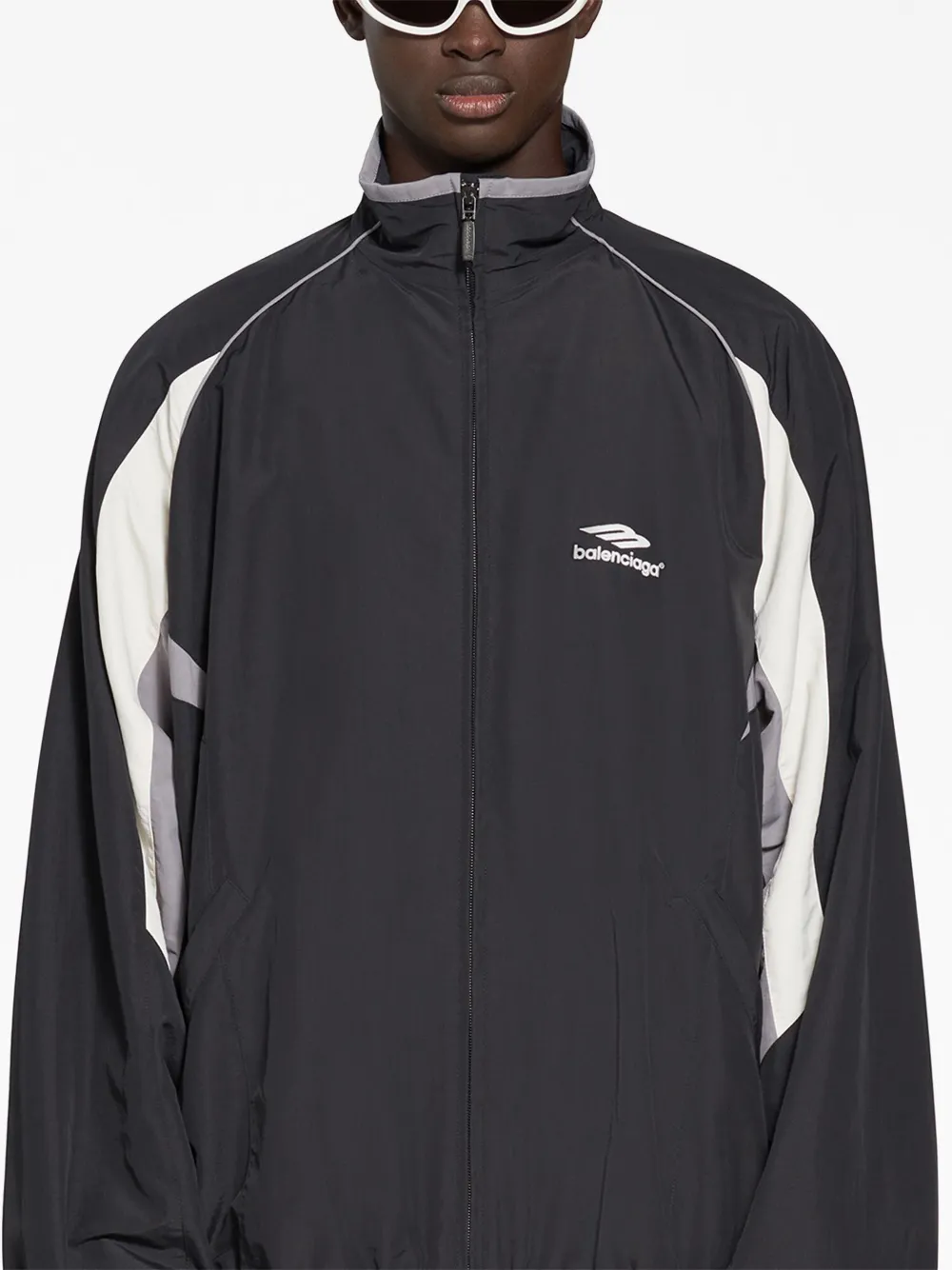 Shop Balenciaga 3b Sports Icon Track Jacket In 1000 -black