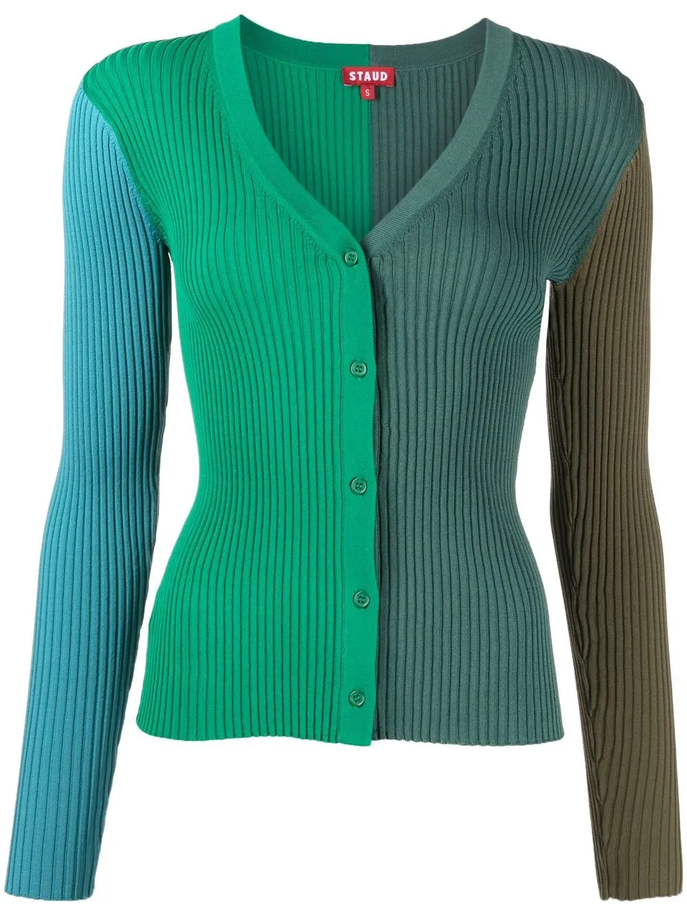 

STAUD Cargo colour-block knit cardigan - Multicolour