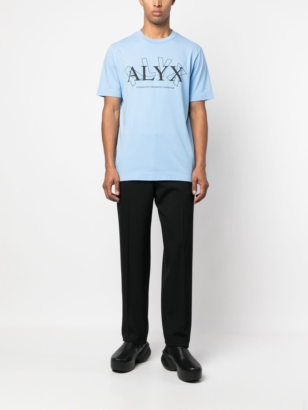 Shop Alyx Logo-print Short-sleeved T-shirt In Blue