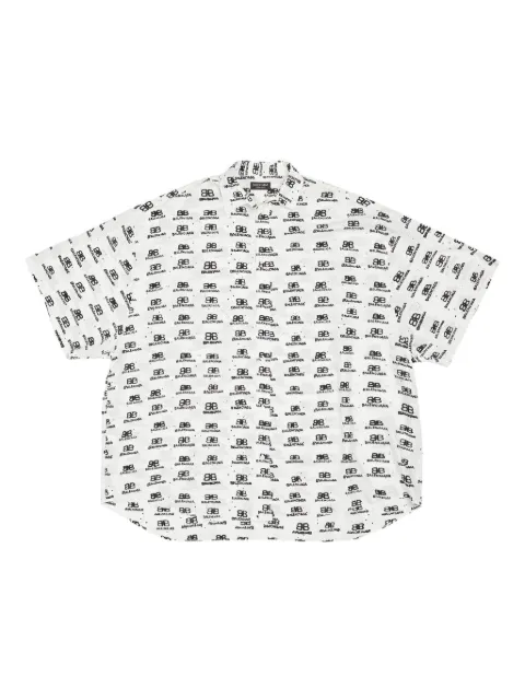 Balenciaga monogram-pattern print shirt