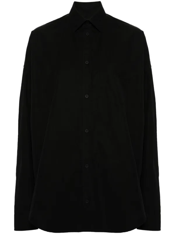 BALENCIAGA ブラック ロゴプリント 長袖シャツ Balenciaga ロゴ シャツ | ブラック | FARFETCH JP