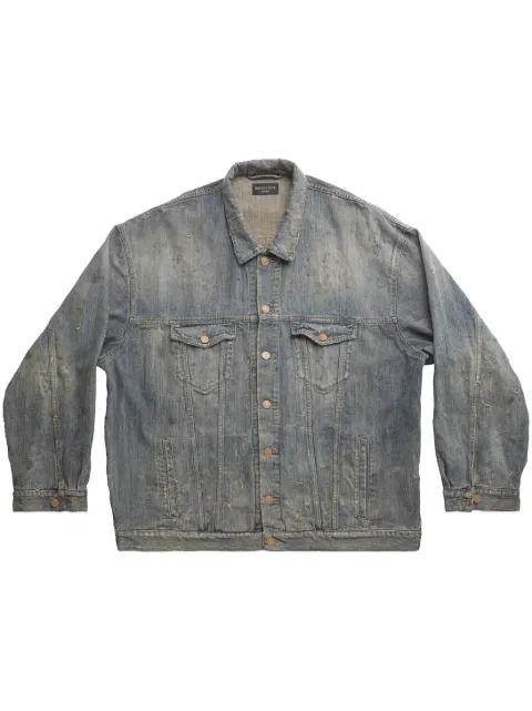 Balenciaga logo-print oversized denim jacket