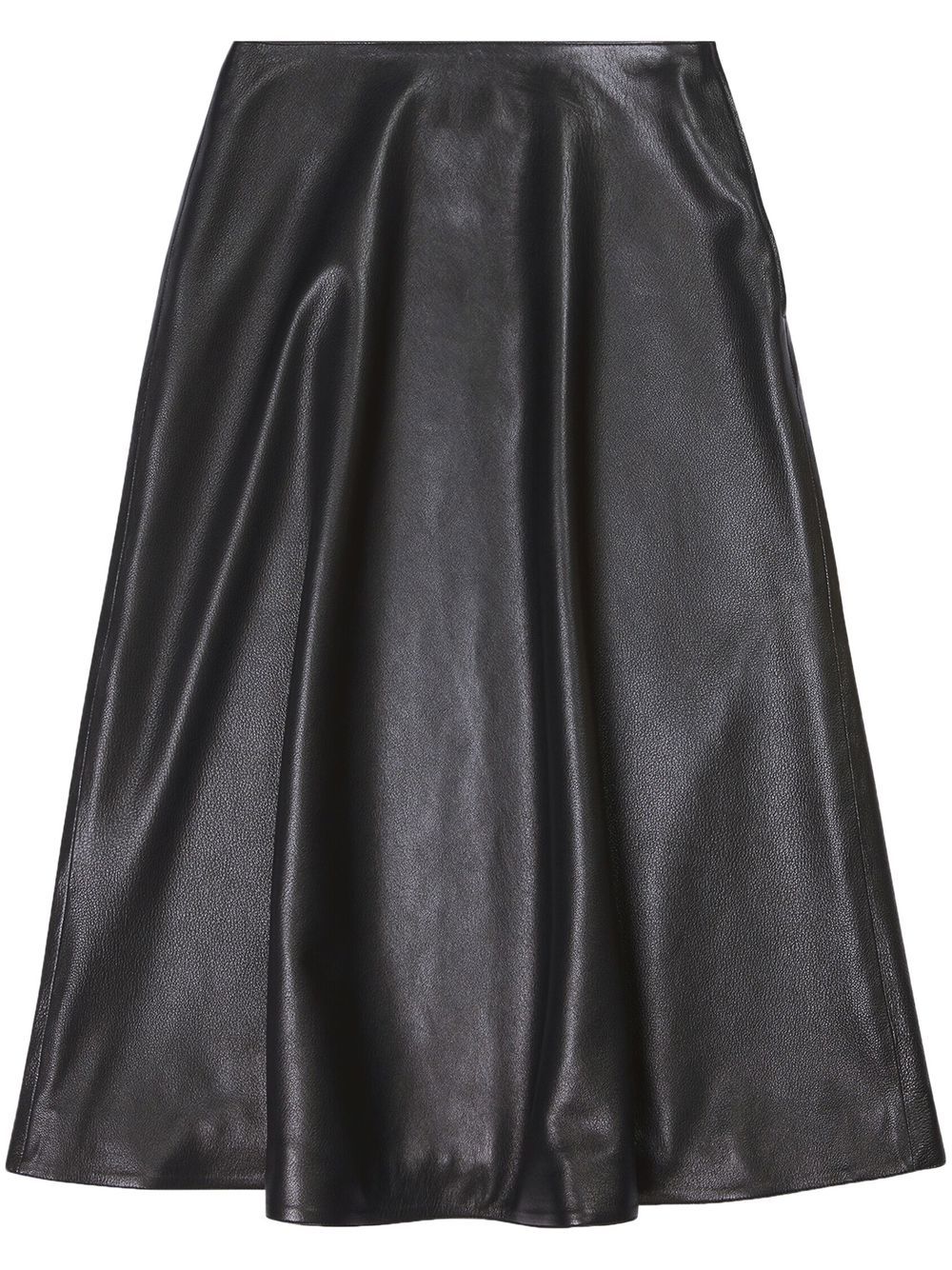 leather midi A-Line skirt