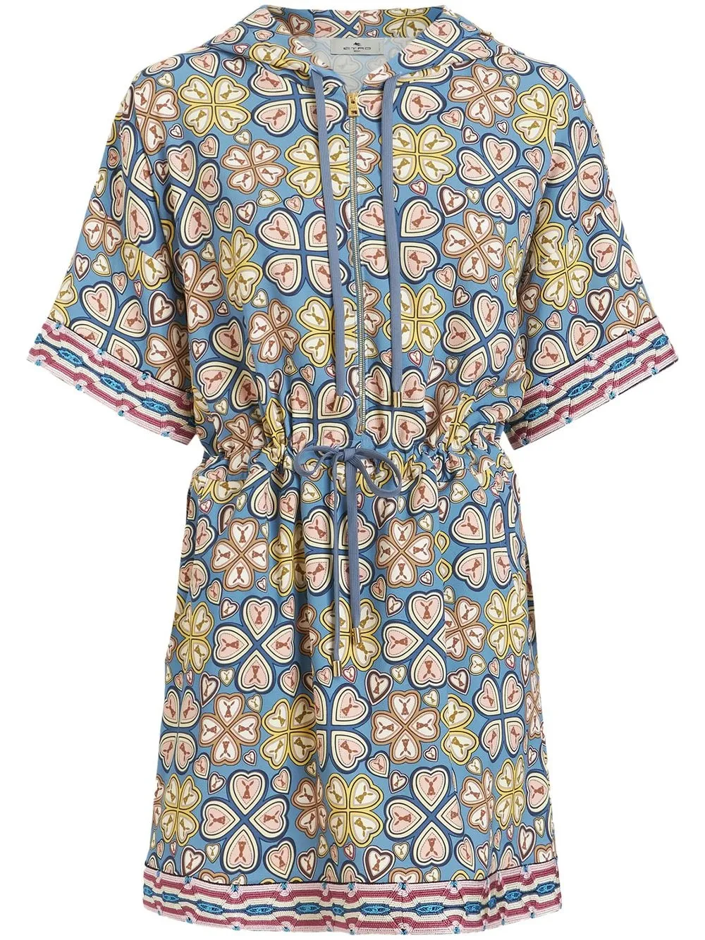 

ETRO drawstring hood minidress - Blue