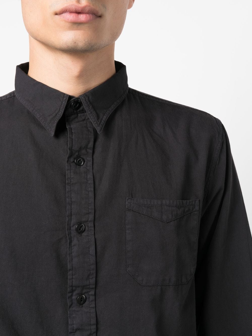 Shop Ralph Lauren Rrl Railman Pocket Shirt In Black