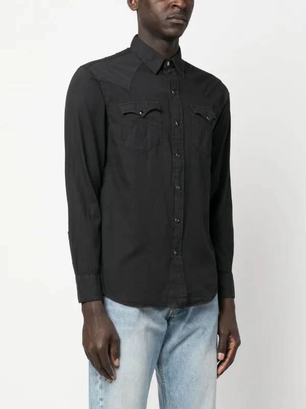 Ralph Lauren RRL Heritage Front press-stud Fastening Shirt | Black