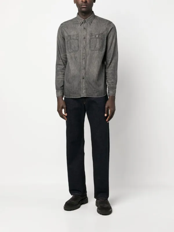 RRL - ダブルアールエル ストライプ 長袖 シャツ 2 ブルー系 RRL