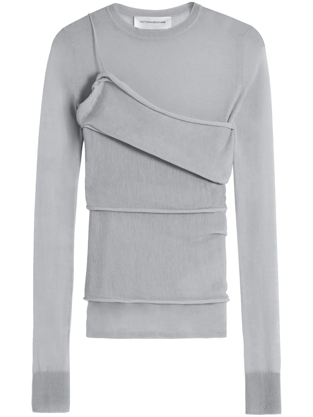

Victoria Beckham layered merino-wool top - Grey