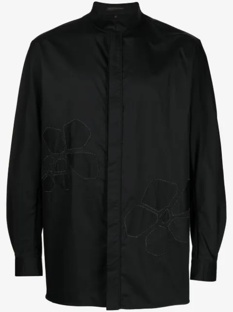 SHIATZY CHEN floral-embroidered cotton shirt