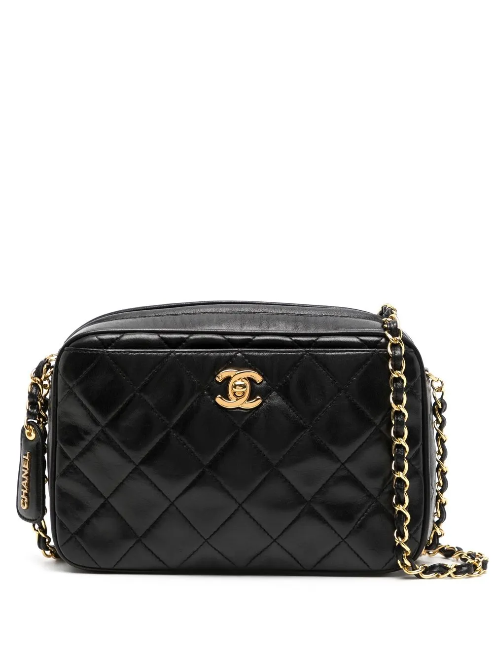 

CHANEL Pre-Owned 1995 CC diamond-quilted camera bag - Black