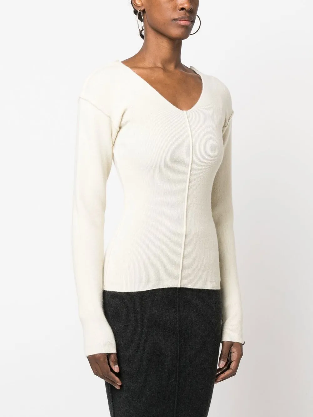 EXTREME CASHMERE FINE-RIBBED LONG-SLEEVE TOP