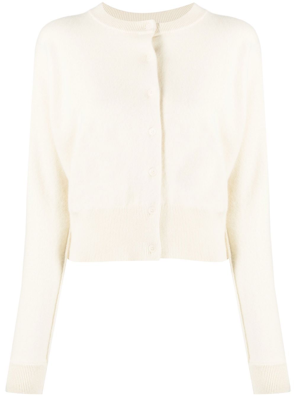 extreme cashmere round-neck knitted cardigan - Neutrals