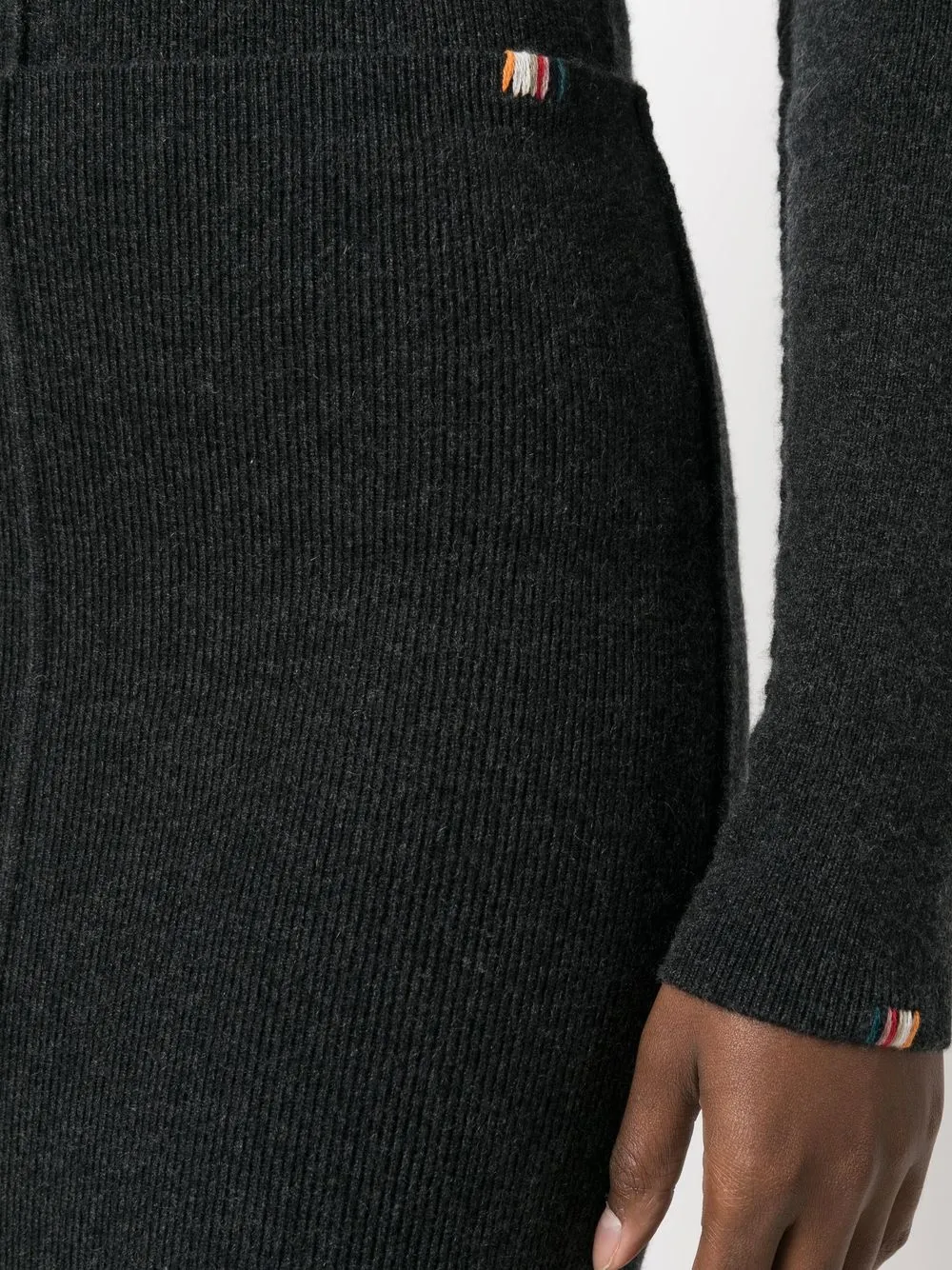 Long, stretch-cashmere skirt