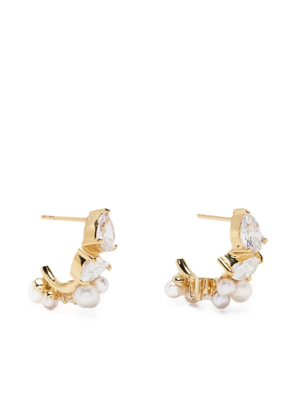 

Completedworks pearl and gem embellished earrings - Gold