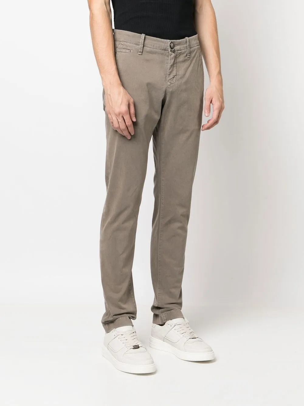 Shop Jacob Cohen Slim-cut Trousers In Neutrals