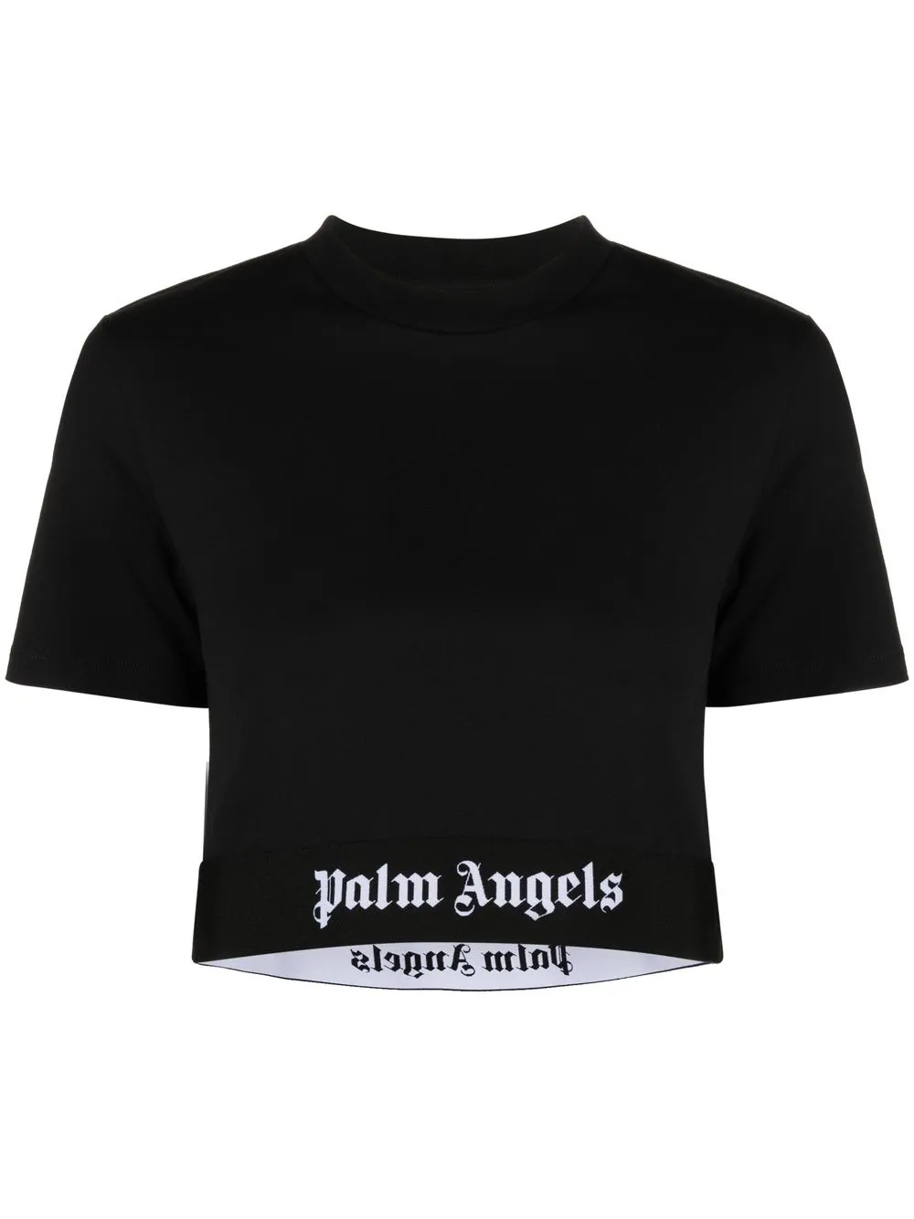 

Palm Angels logo-print crop top - Black