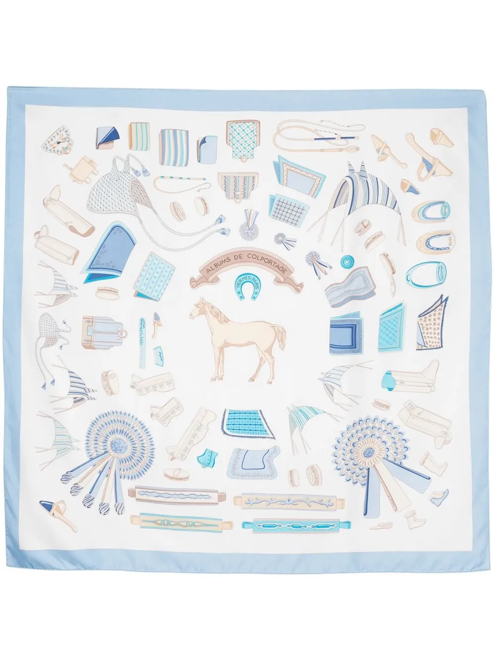 

Hermès 2000s pre-owned Albums de Colportage silk scarf - White
