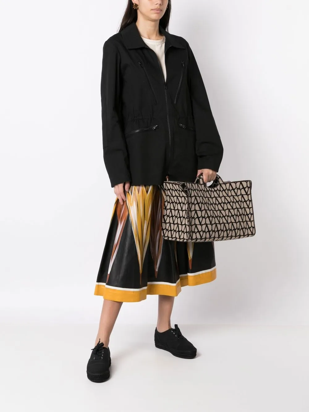 Valentino Garavani Valentino Garavani Black Combat Boot in technical fabric and Toile Iconographe calfskin main image 1