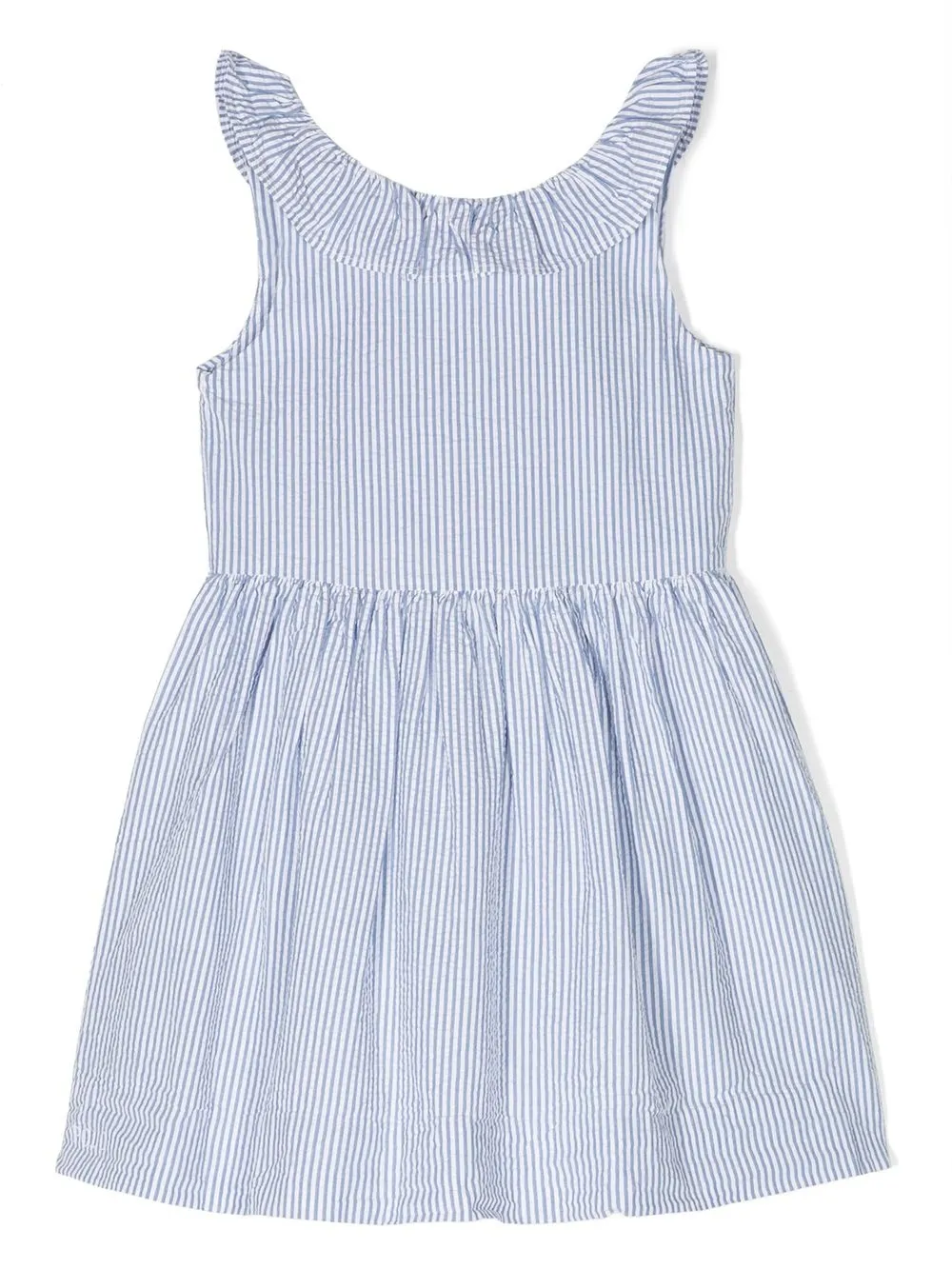 

Ralph Lauren Kids vertical-stripe sleeveless seersucker dress - Blue