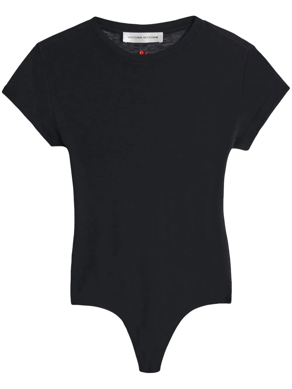 Victoria Beckham logo-embroidered T-shirt bodysuit - Black