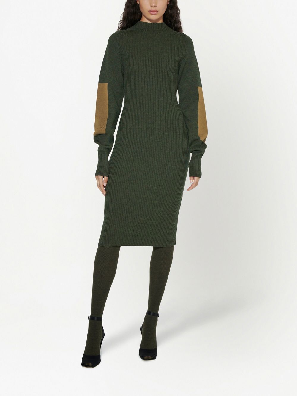 Victoria Beckham Sweaterjurk met lange mouwen - Groen
