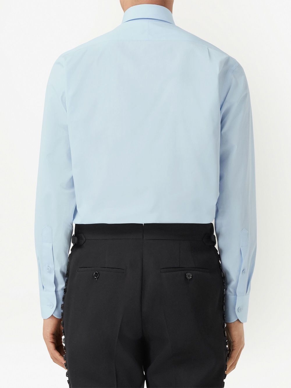 Shop Burberry Crystal-embellished Cotton Shirt In Blue