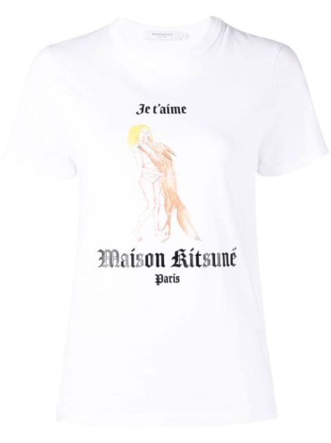 Maison Kitsuné - Oly Je taime print T-shirt