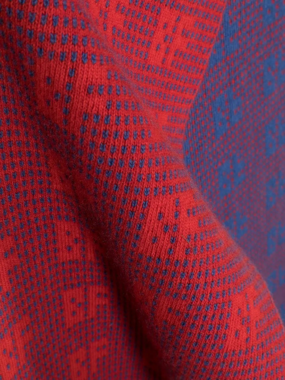 By Far Jacquard Grid Scarf In Blue