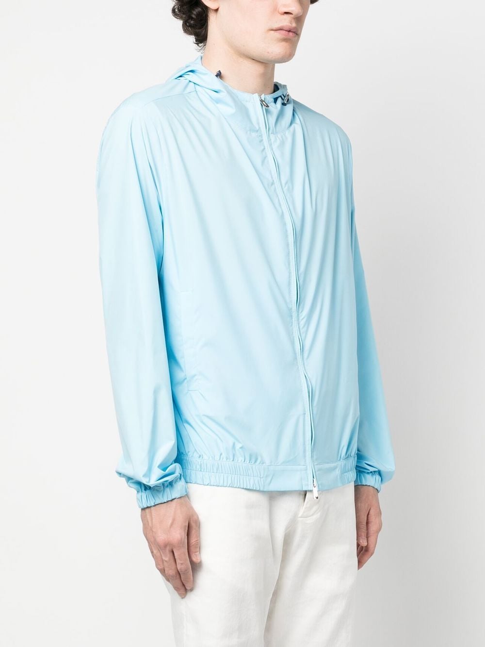Shop Fedeli One-tone Zip-up Jacket In Blue