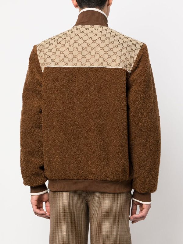 Dolce & Gabbana Monogram Zip-up Jacket in Brown for Men