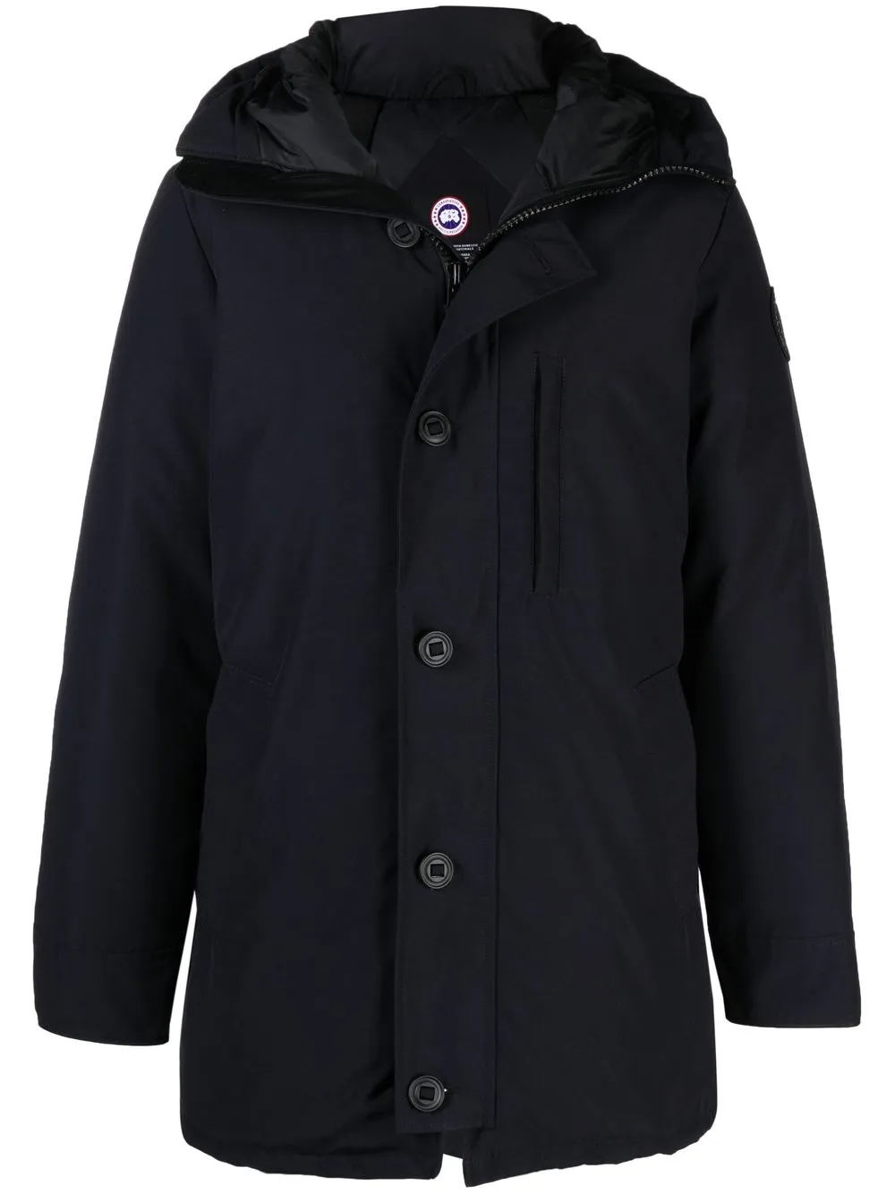 

Canada Goose logo-patch padded down coat - Blue