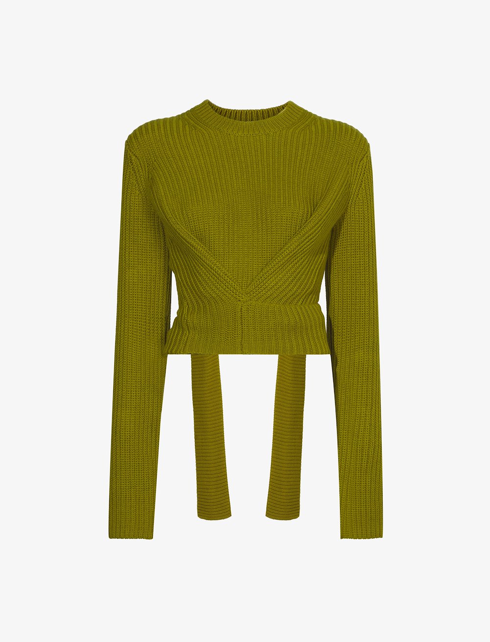 Ribbed Cotton Wrap Sweater