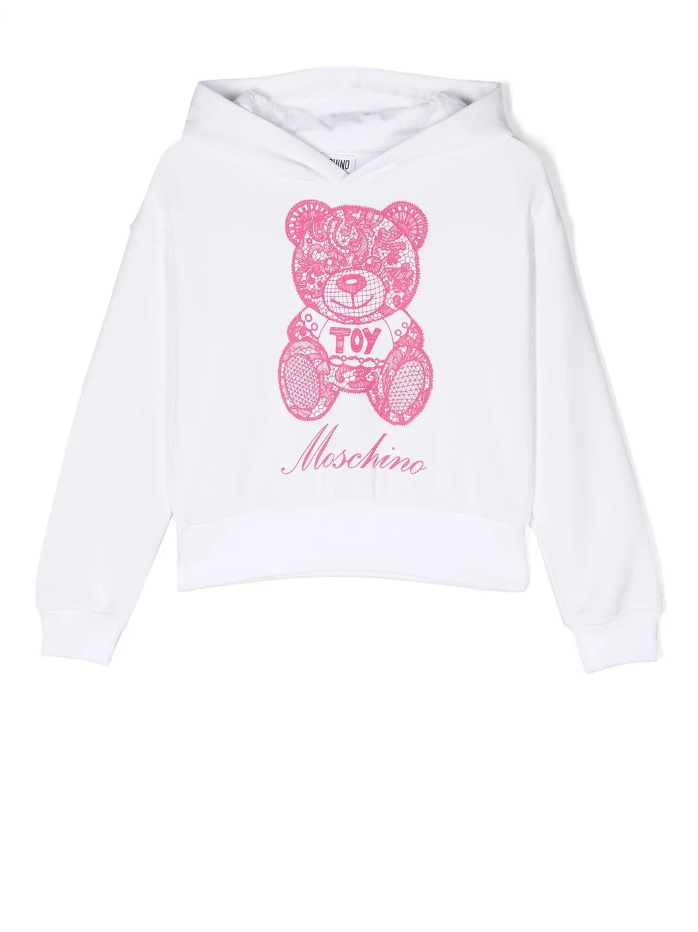 

Moschino Kids teddy-print hoodie - White